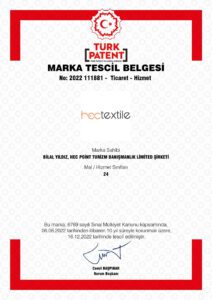 Hectextile Trademark Registration Certificate