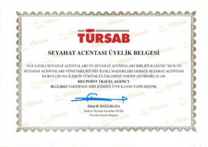 TURSAB Membership Certificate
